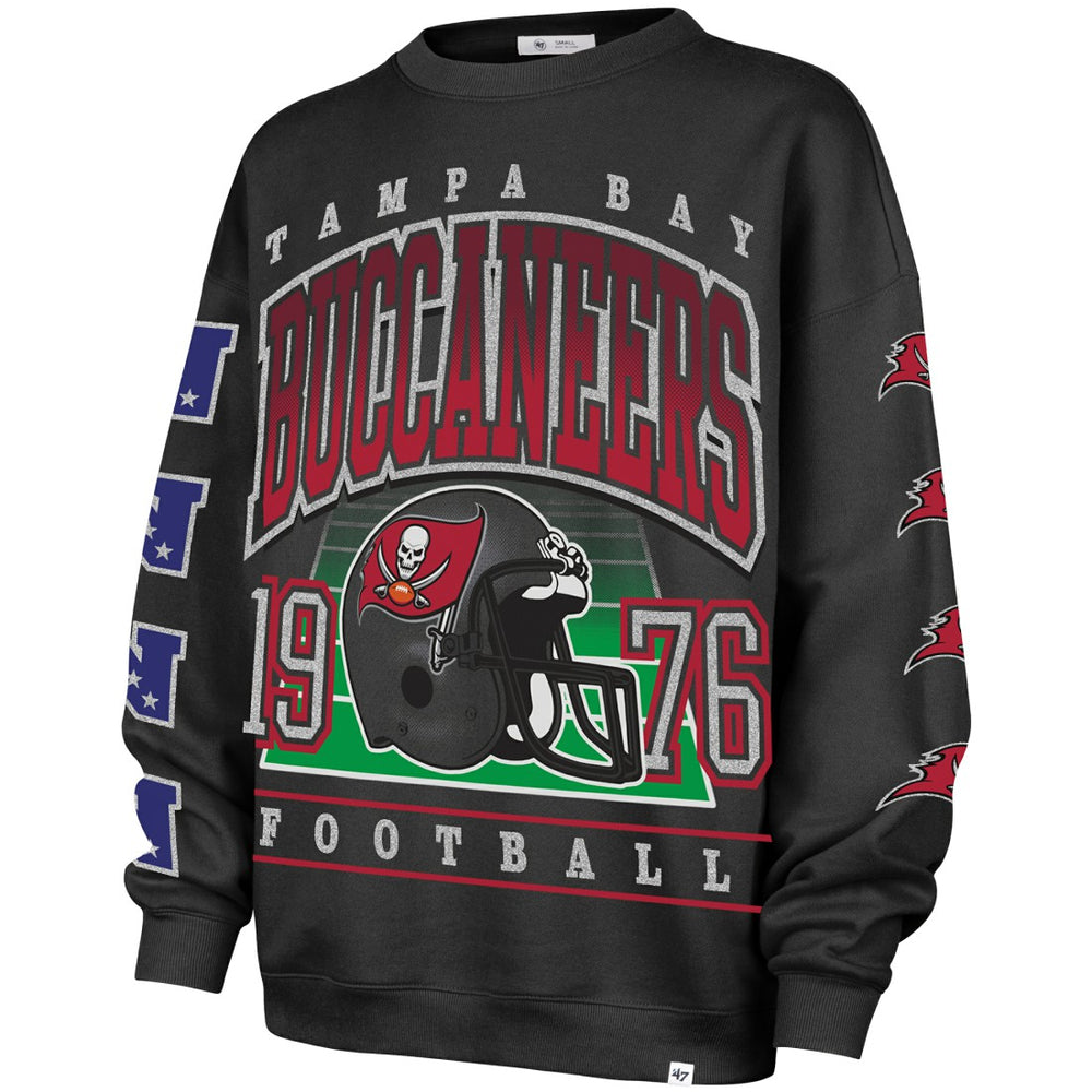 Tampa Bay Buccaneers '47 Women's Go Big Oversized Pullover Sweatshirt Charcoal | 47 brand