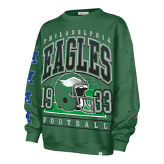 Philadelphia Eagles '47 Women's Go Big Oversized Pullover Sweatshirt Kelly Green | 47 brand