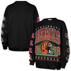 Cincinnati Bengals '47 Women's Go Big Oversized Pullover Sweatshirt Black | 47 brand