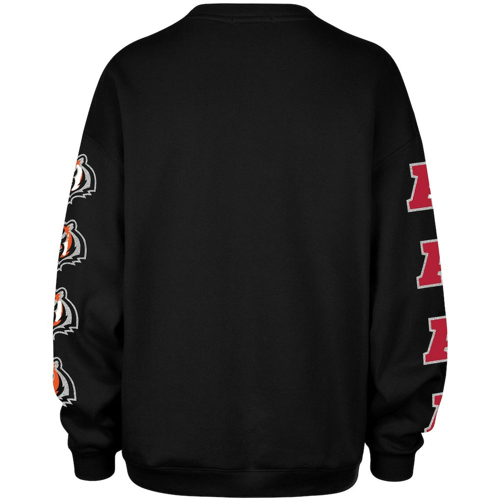 Cincinnati Bengals '47 Women's Go Big Oversized Pullover Sweatshirt Black | 47 brand