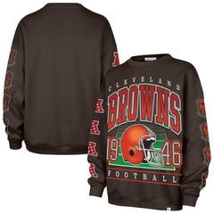Cleveland Browns '47 Women's Go Big Oversized Pullover Sweatshirt Brown | 47 brand