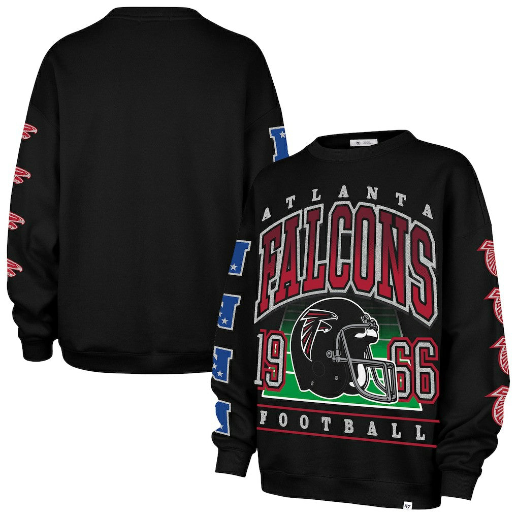 Atlanta Falcons '47 Women's Go Big Oversized Pullover Sweatshirt Black | 47 brand