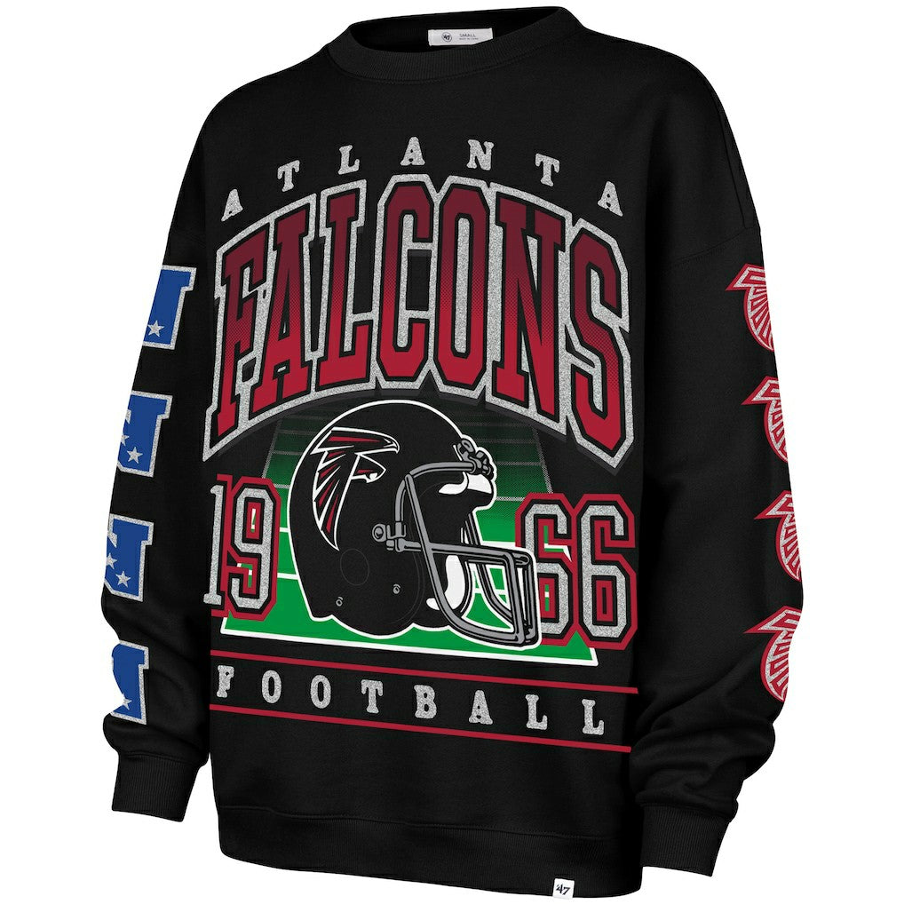 Atlanta Falcons '47 Women's Go Big Oversized Pullover Sweatshirt Black | 47 brand