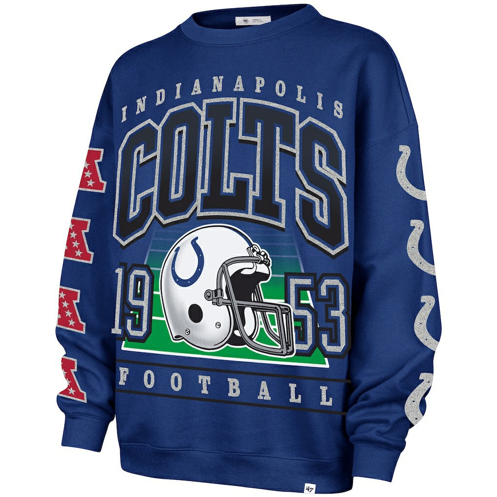 Indianapolis Colts '47 Women's Go Big Oversized Pullover Sweatshirt Royal | 47 brand