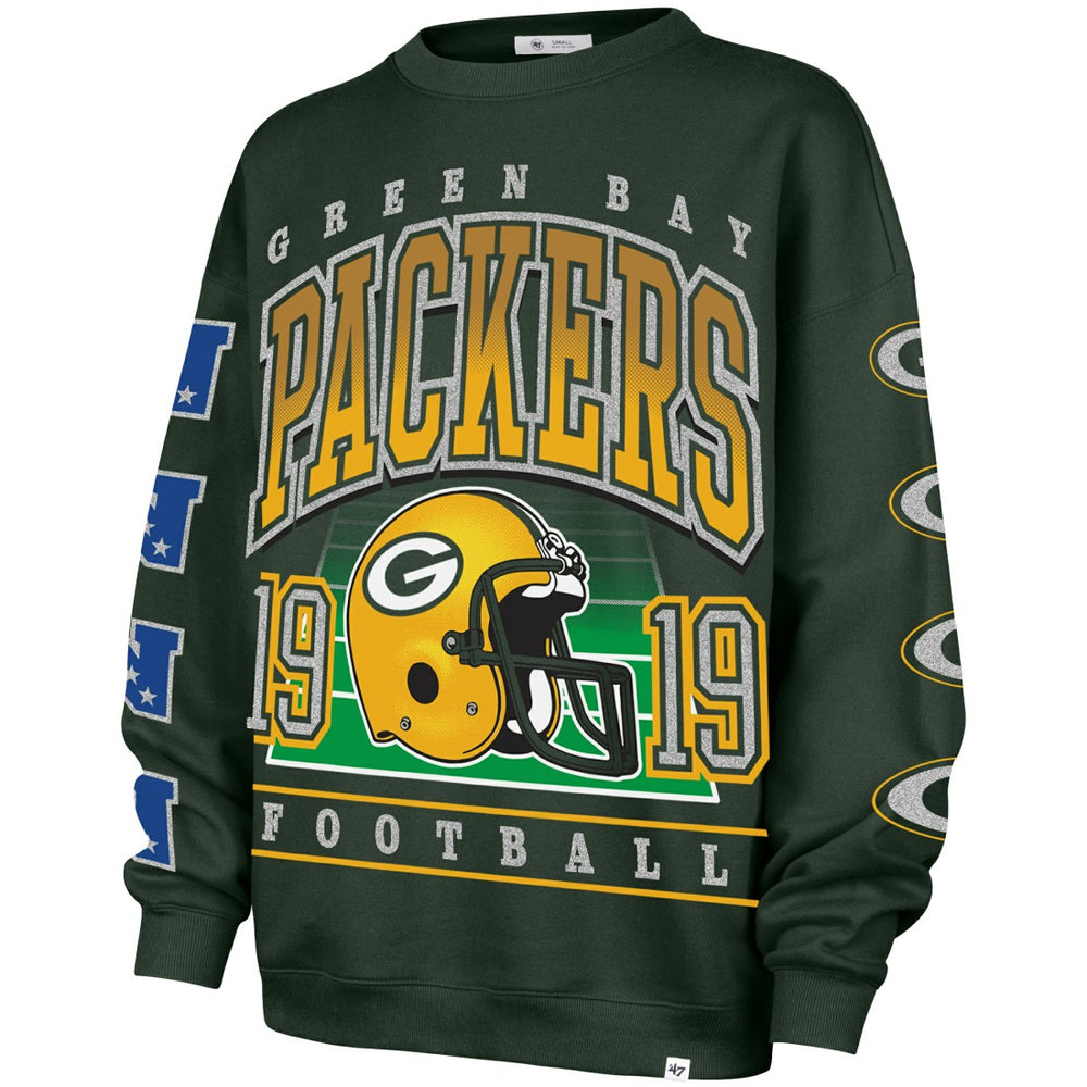 Green Bay Packers '47 Women's Go Big Oversized Pullover Sweatshirt Green | 47 brand
