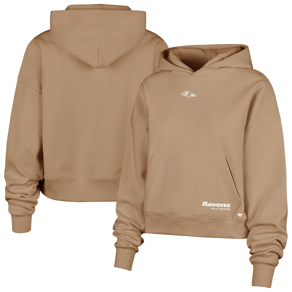 Baltimore Ravens '47 Women's Sue Foundation Portabella Pullover Hoodie Brown | 47 brand
