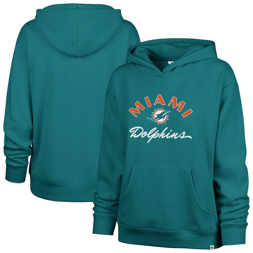 Miami Dolphins '47 Women's Whirlwind Naomi Pullover Hoodie Aqua | 47 brand