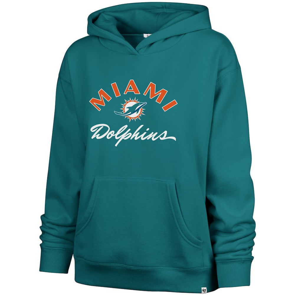 Miami Dolphins '47 Women's Whirlwind Naomi Pullover Hoodie Aqua | 47 brand