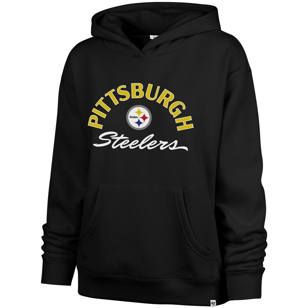 Pittsburgh Steelers '47 Women's Whirlwind Naomi Pullover Hoodie Black | 47 brand