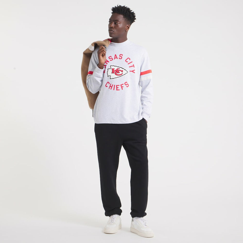 Kansas City Chiefs x Todd Snyder Premium Jersey Mock Neck Tee Heather Gray | NFL