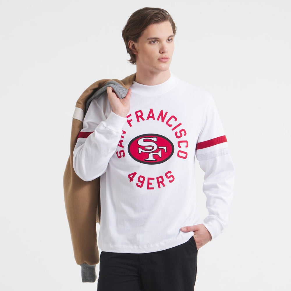 San Francisco 49ers x Todd Snyder Premium Jersey Mock Neck Tee White | NFL
