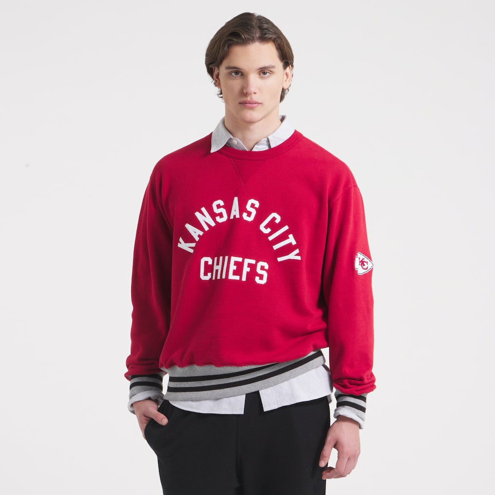 Kansas City Chiefs x Todd Snyder Relaxed Canadian Fleece Crew Red | NFL