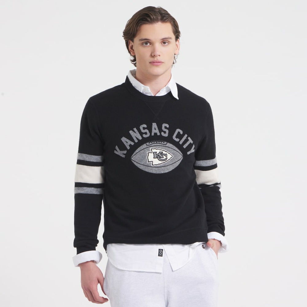 Kansas City Chiefs x Todd Snyder Cashmere Crew Sweater Black | NFL