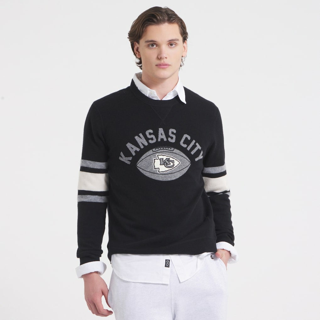 Kansas City Chiefs x Todd Snyder Cashmere Crew Sweater Black | NFL