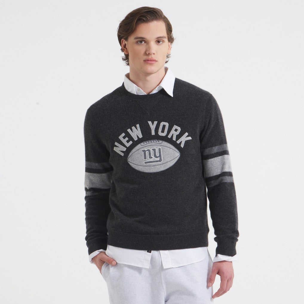 New York Giants x Todd Snyder Cashmere Crew Sweatshirt Heather Charcoal | NFL