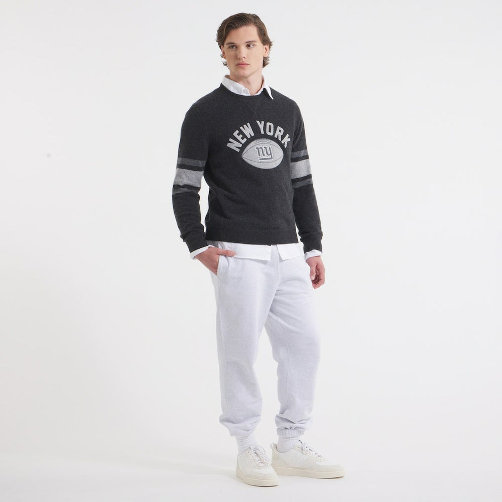 New York Giants x Todd Snyder Cashmere Crew Sweatshirt Heather Charcoal | NFL