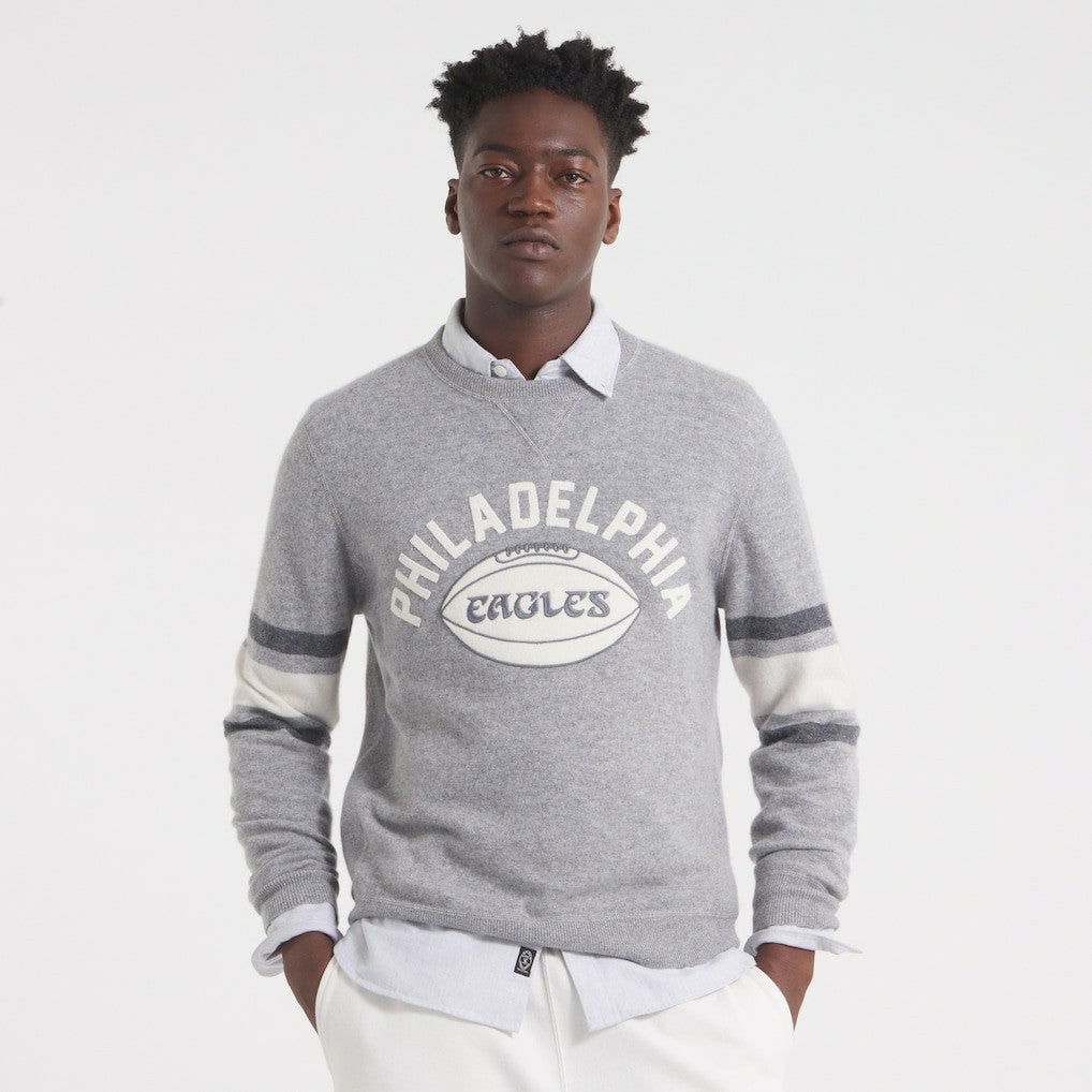 Philadelphia Eagles x Todd Snyder Cashmere Crew Sweater Heather Gray | NFL