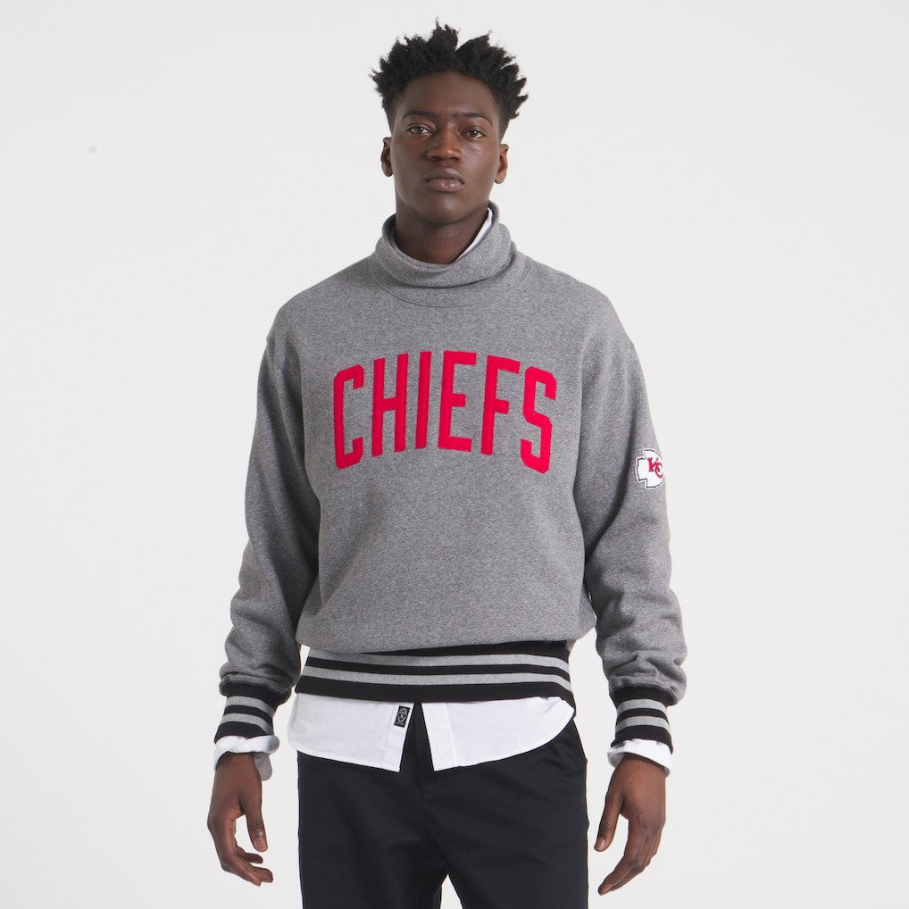 Kansas City Chiefs x Todd Snyder Relaxed Canadian Fleece Turtleneck Heather Gray | NFL