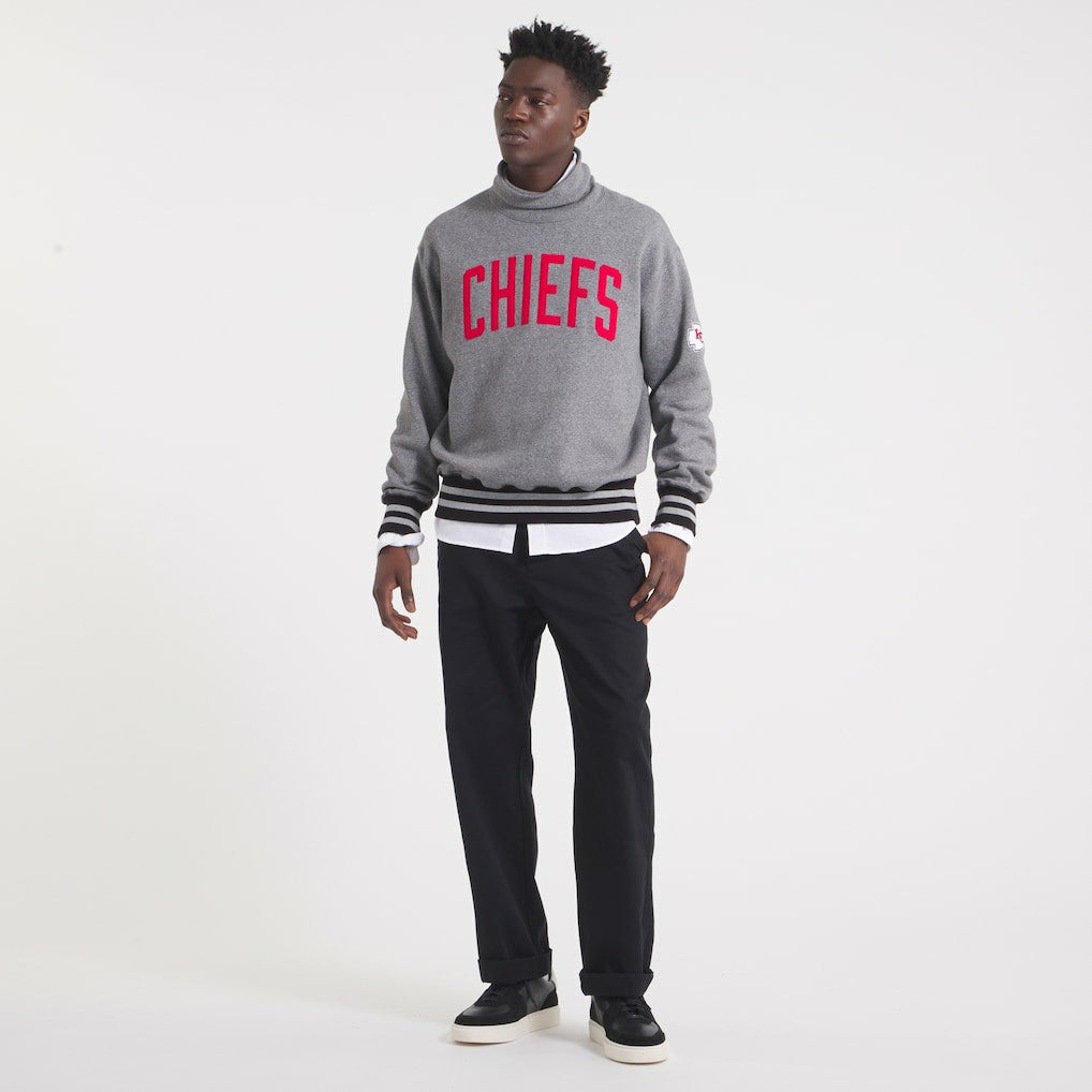 Kansas City Chiefs x Todd Snyder Relaxed Canadian Fleece Turtleneck Heather Gray | NFL