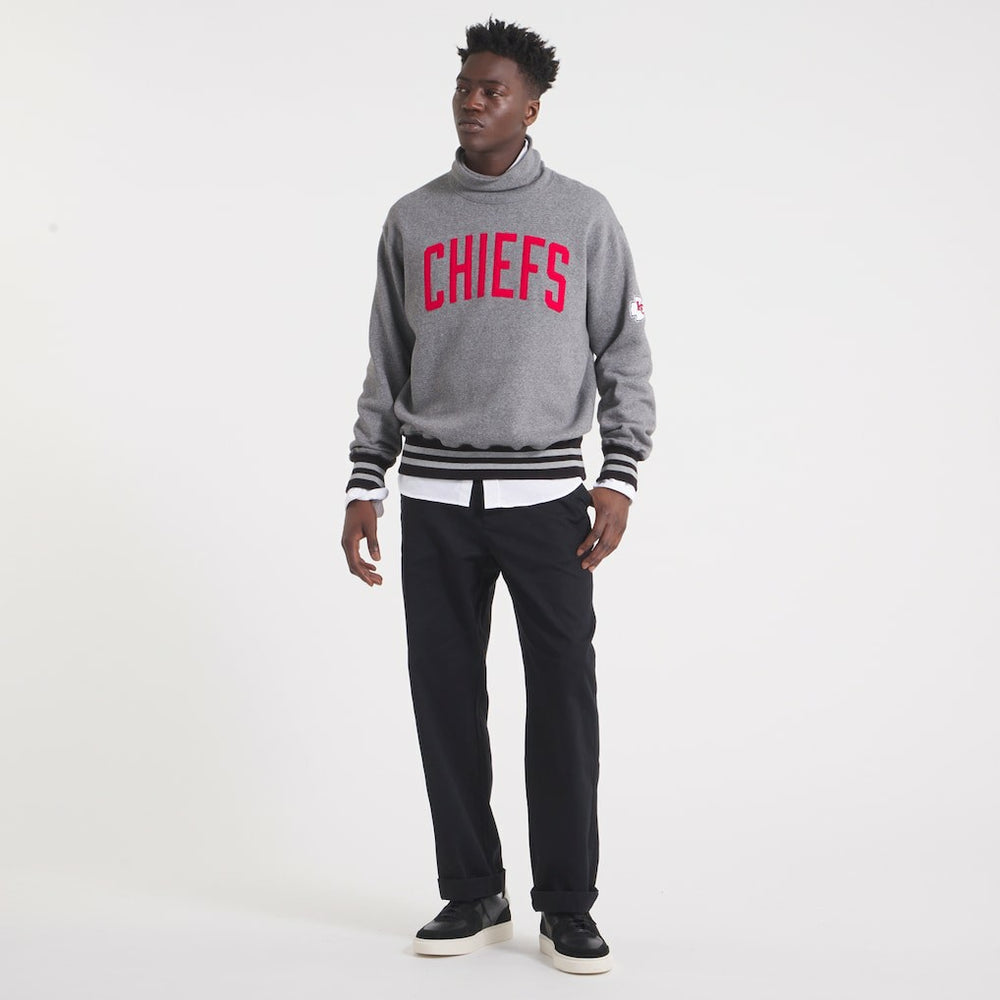 Kansas City Chiefs x Todd Snyder Relaxed Canadian Fleece Turtleneck Heather Gray | NFL