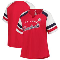 St. Louis Cardinals Profile Women's Plus Sized Arched Notch Neck T-Shirt - MLB