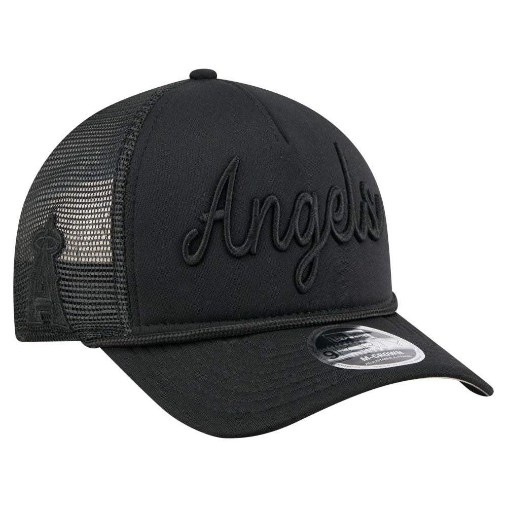 Los Angeles Angels New Era City Initial 9FORTY A-Frame M-Crown Adjustable Trucker Hat - MLB