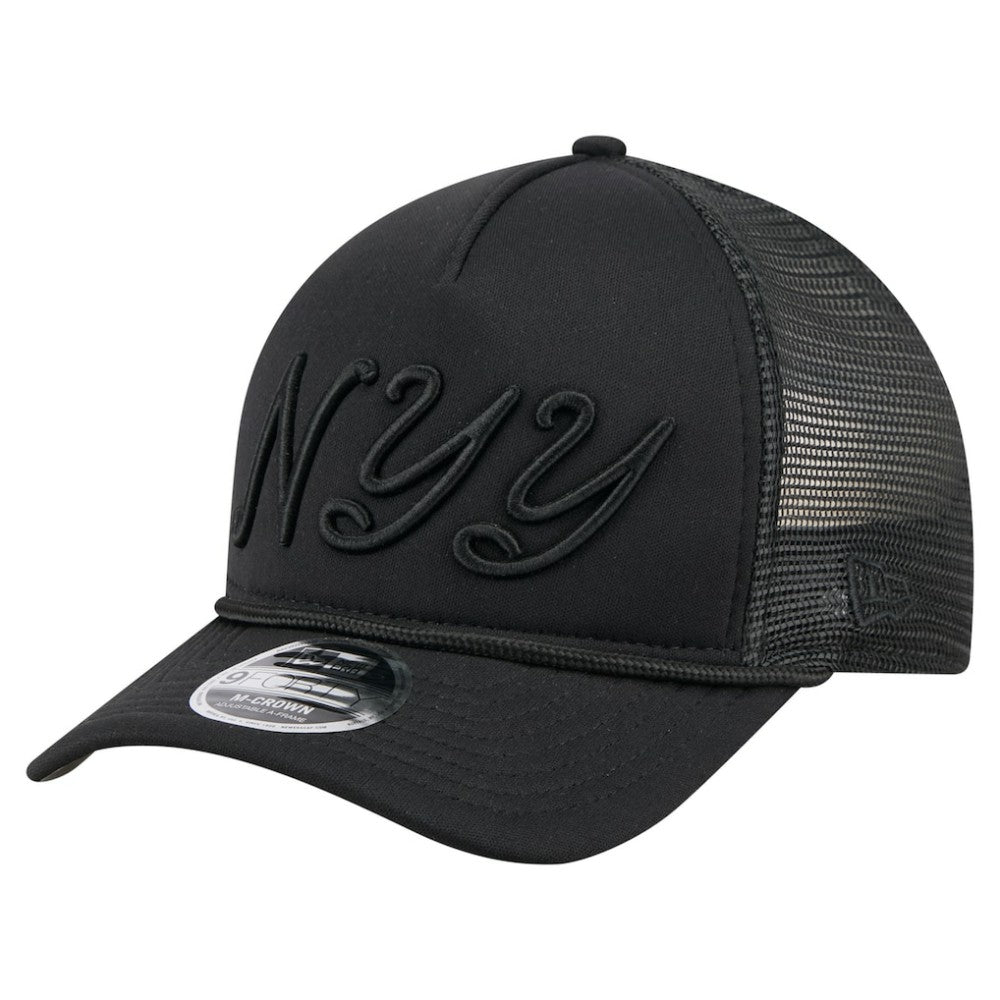 New York Yankees New Era City Initial 9FORTY A-Frame M-Crown Adjustable Trucker Hat - MLB