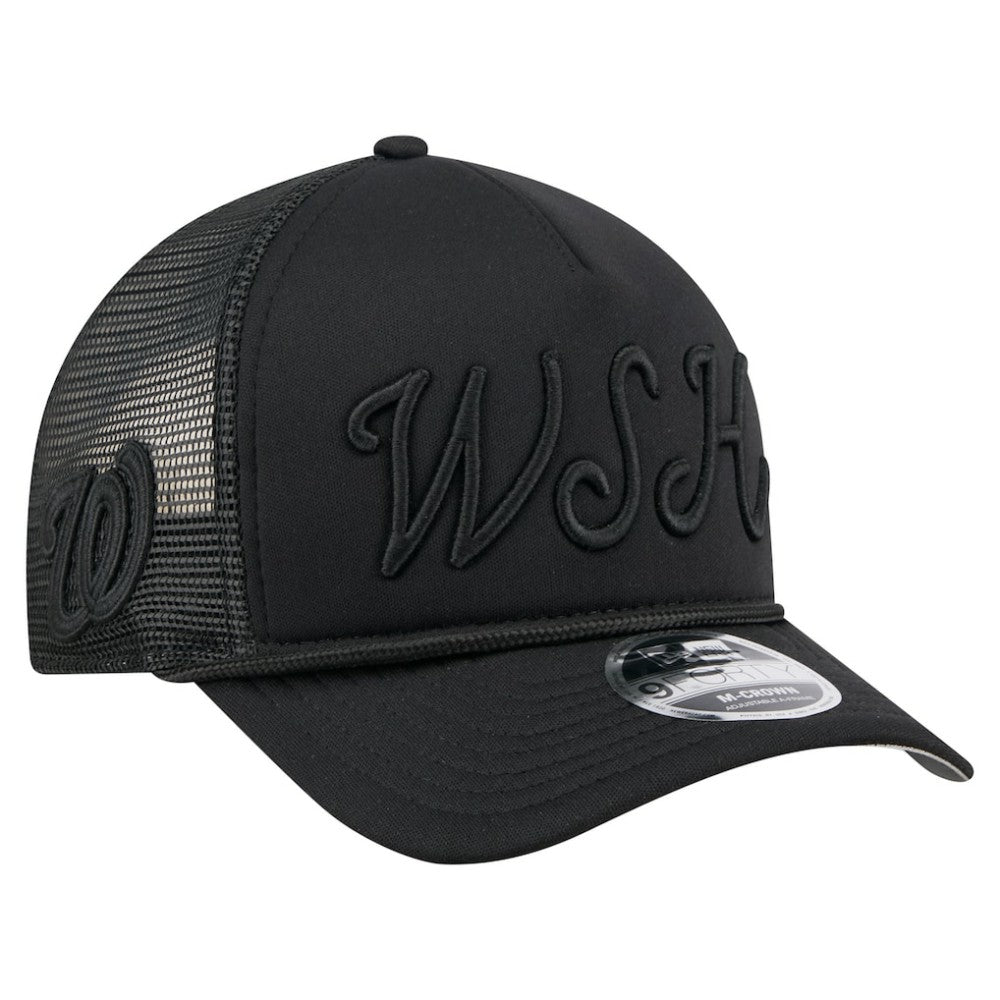 Washington Nationals New Era City Initial 9FORTY A-Frame M-Crown Adjustable Trucker Hat - MLB