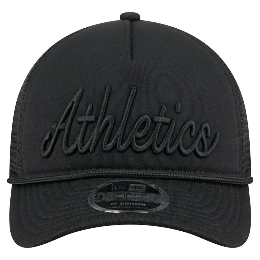 Athletics New Era City Initial 9FORTY A-Frame M-Crown Adjustable Trucker Hat - MLB