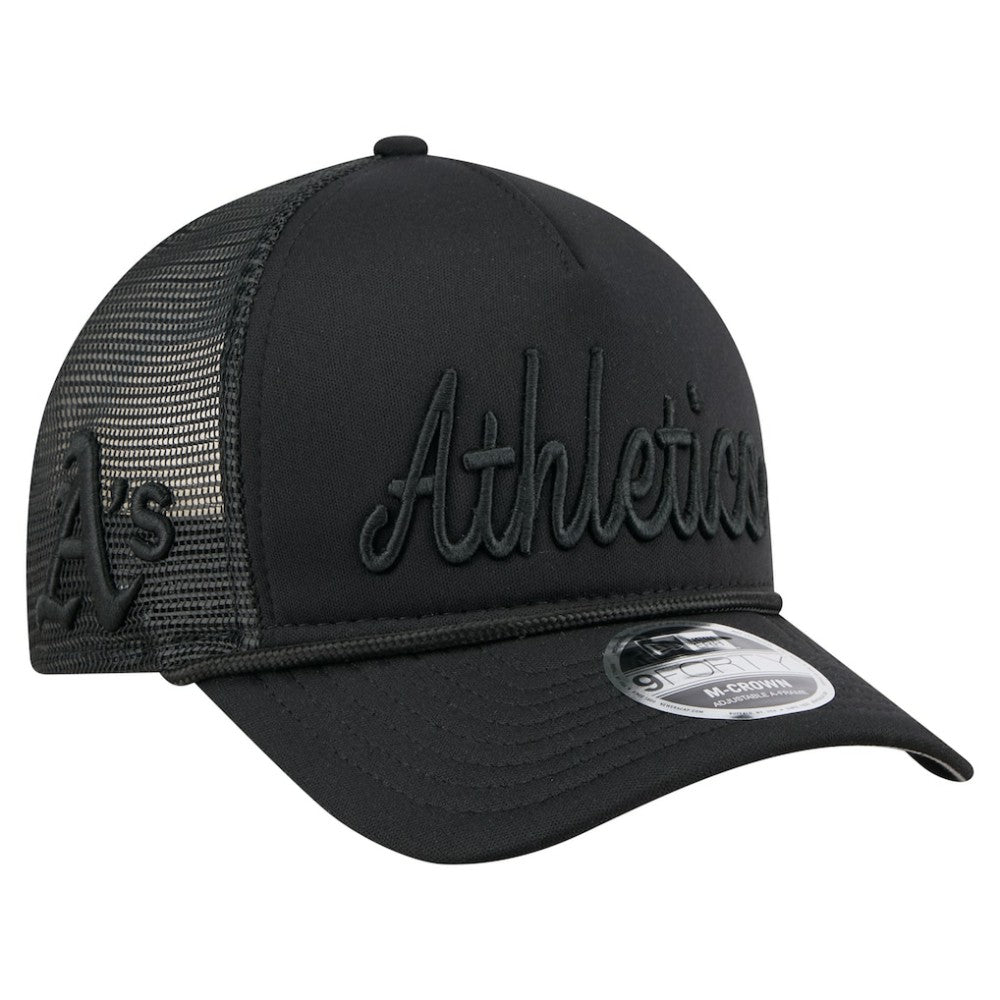 Athletics New Era City Initial 9FORTY A-Frame M-Crown Adjustable Trucker Hat - MLB