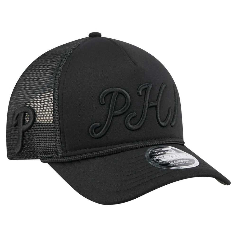 Philadelphia Phillies New Era City Initial 9FORTY A-Frame M-Crown Adjustable Trucker Hat - MLB