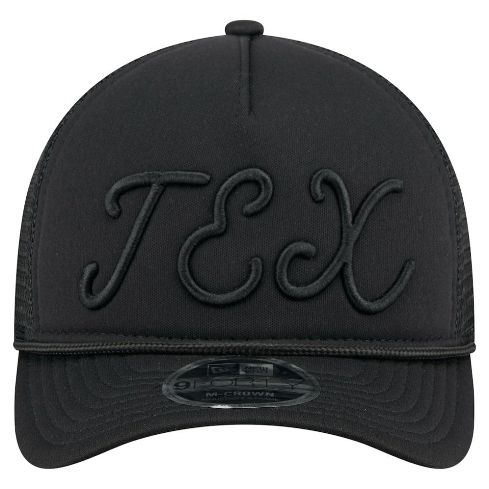 Texas Rangers New Era City Initial 9FORTY A-Frame M-Crown Adjustable Trucker Hat - MLB