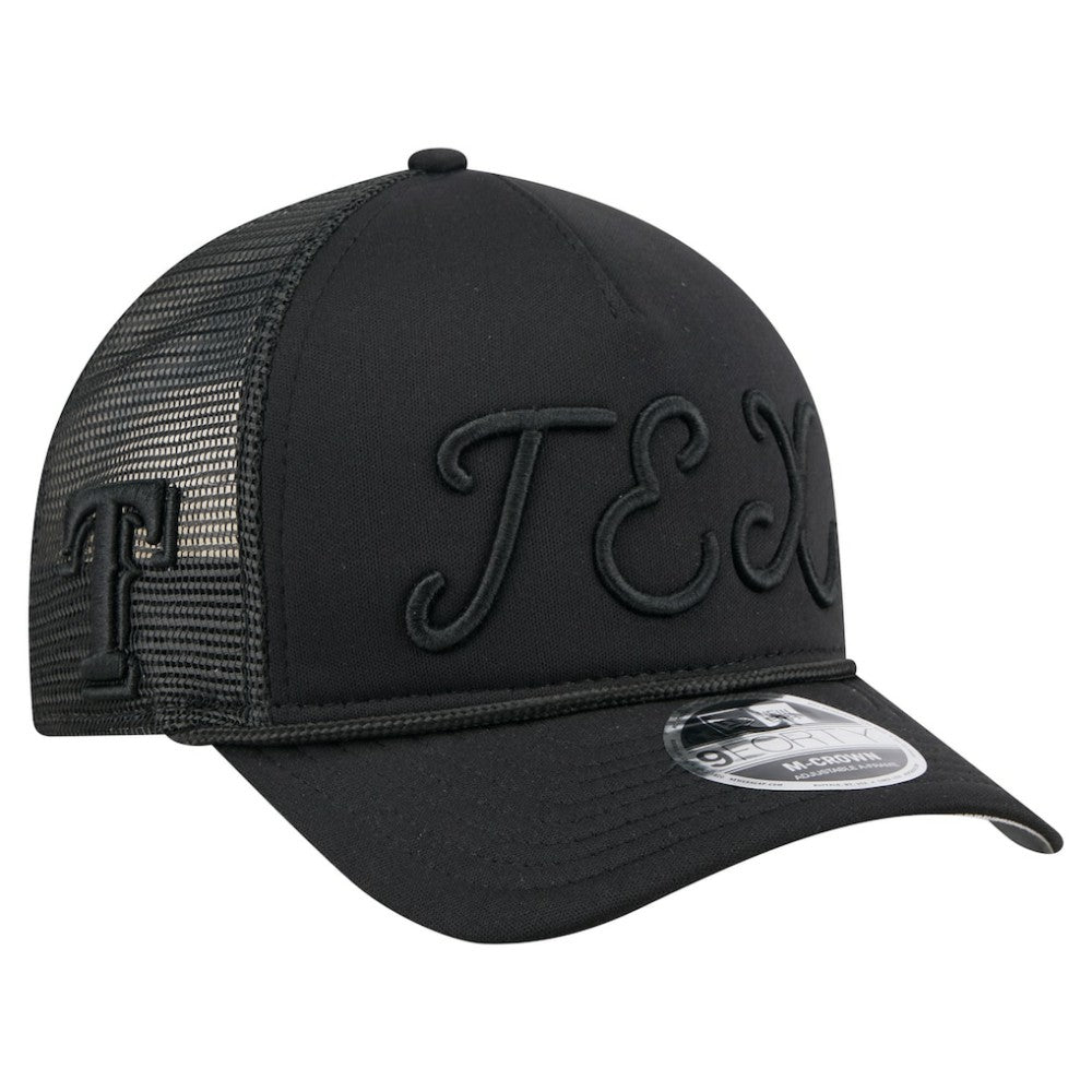Texas Rangers New Era City Initial 9FORTY A-Frame M-Crown Adjustable Trucker Hat - MLB
