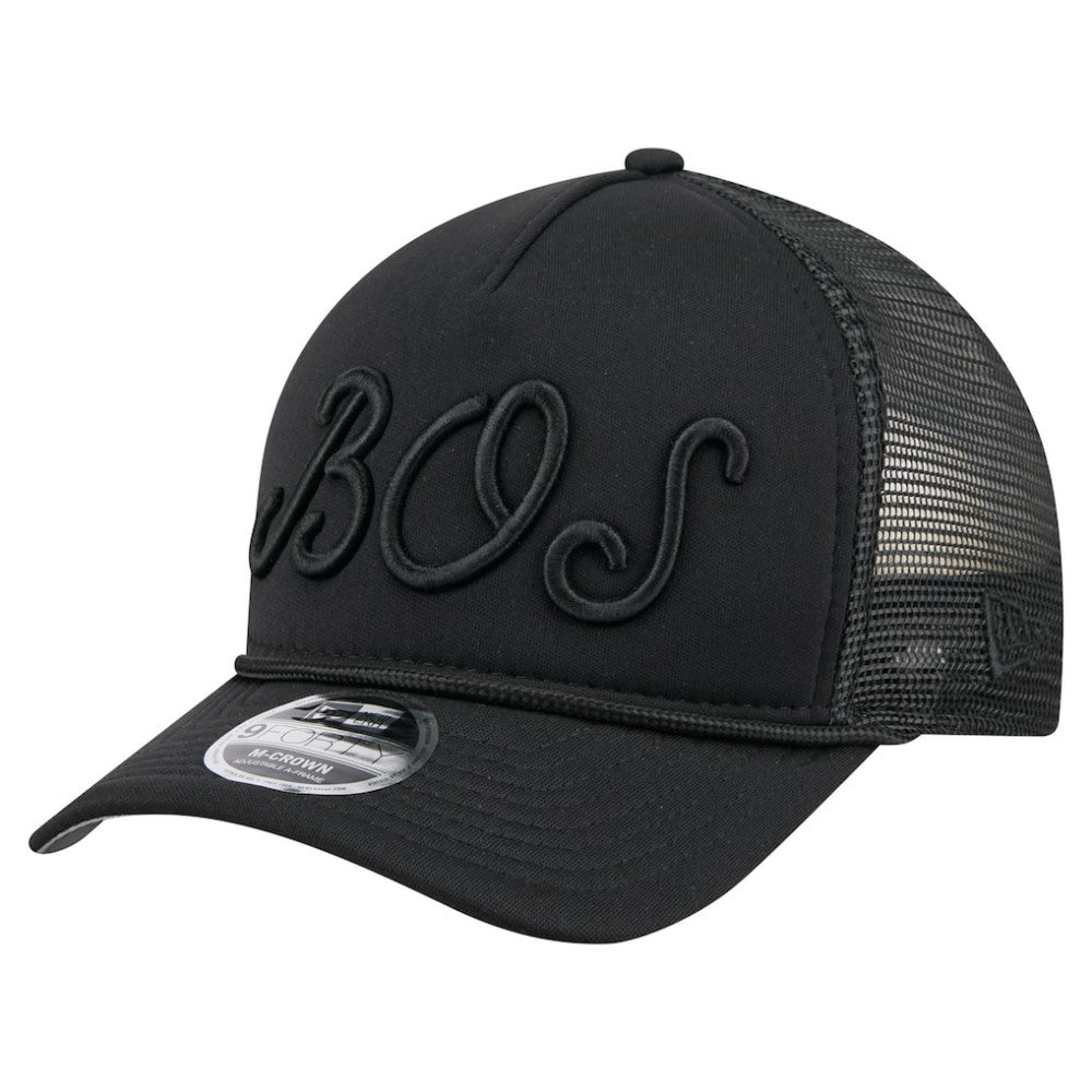 Boston Red Sox New Era City Initial 9FORTY A-Frame M-Crown Adjustable Trucker Hat - MLB