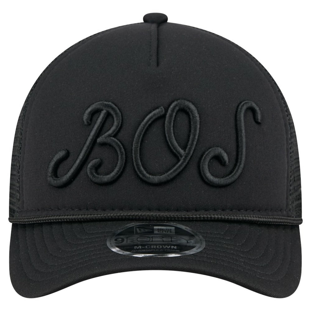 Boston Red Sox New Era City Initial 9FORTY A-Frame M-Crown Adjustable Trucker Hat - MLB