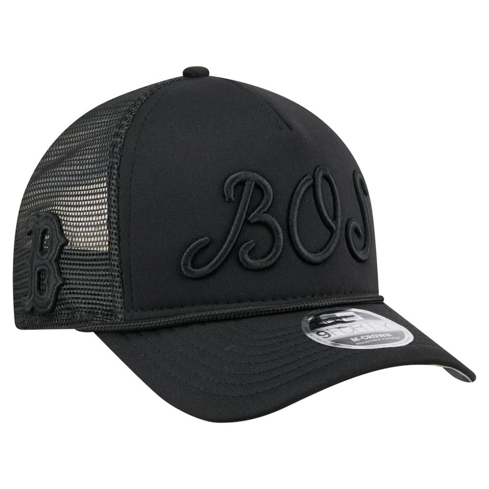 Boston Red Sox New Era City Initial 9FORTY A-Frame M-Crown Adjustable Trucker Hat - MLB