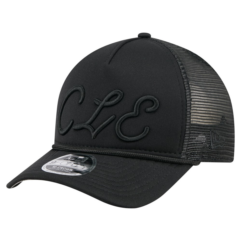 Cleveland Guardians New Era City Initial 9FORTY A-Frame M-Crown Adjustable Trucker Hat - MLB
