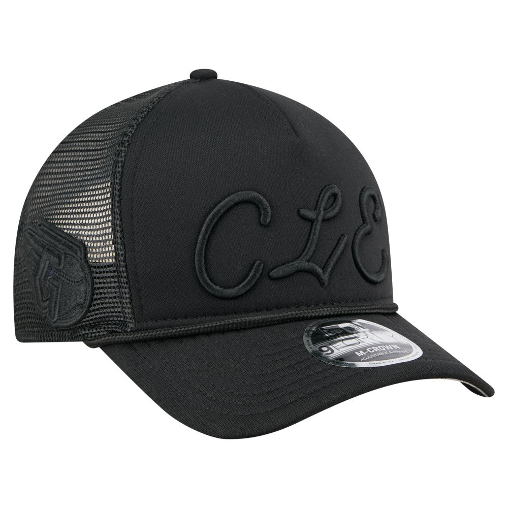 Cleveland Guardians New Era City Initial 9FORTY A-Frame M-Crown Adjustable Trucker Hat - MLB