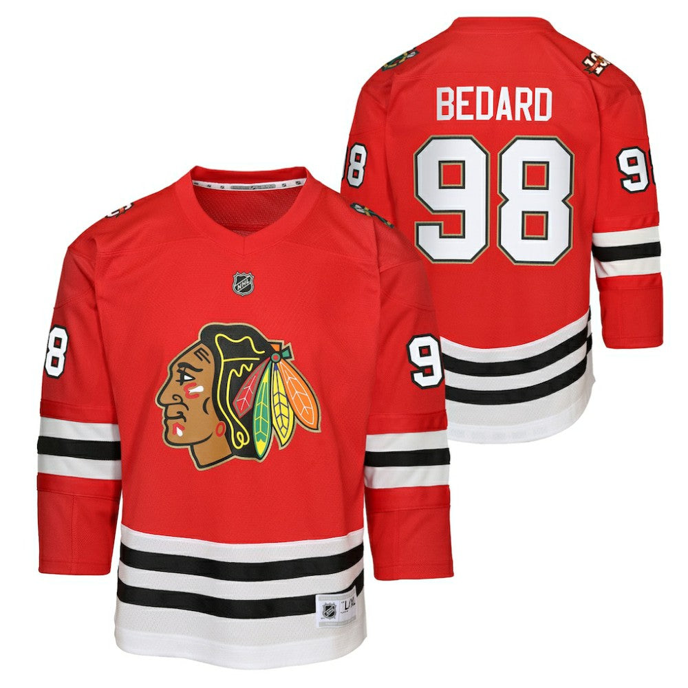 Connor Bedard Chicago Blackhawks Youth Home Centennial Premier Jersey - Red - NHL
