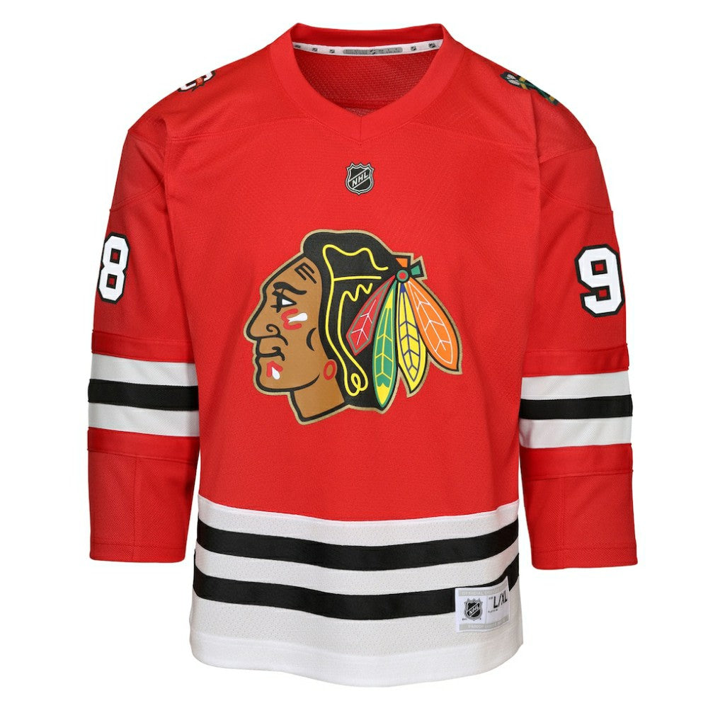 Connor Bedard Chicago Blackhawks Youth Home Centennial Premier Jersey - Red - NHL