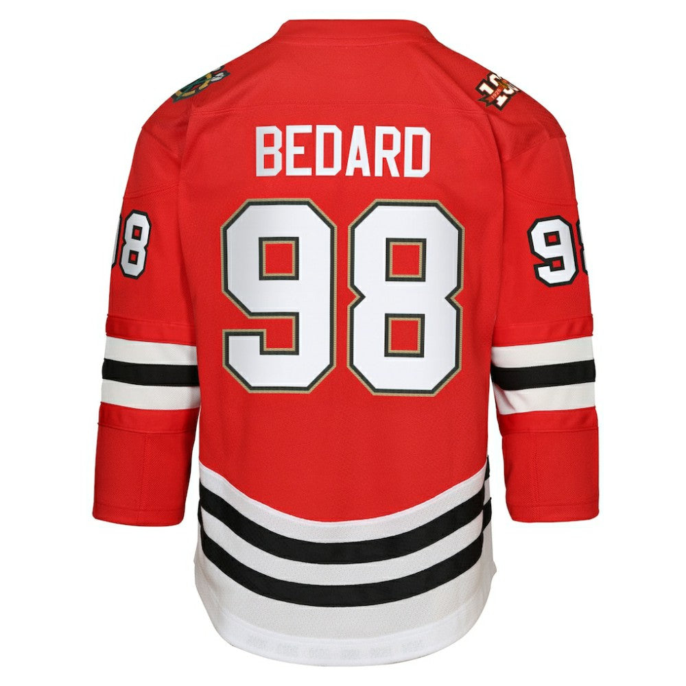 Connor Bedard Chicago Blackhawks Youth Home Centennial Premier Jersey - Red - NHL