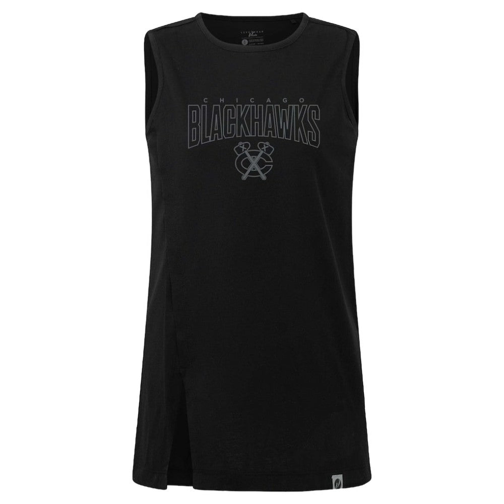 Chicago Blackhawks Levelwear Women's Influx Darkmoon Tank Top - Black - NHL