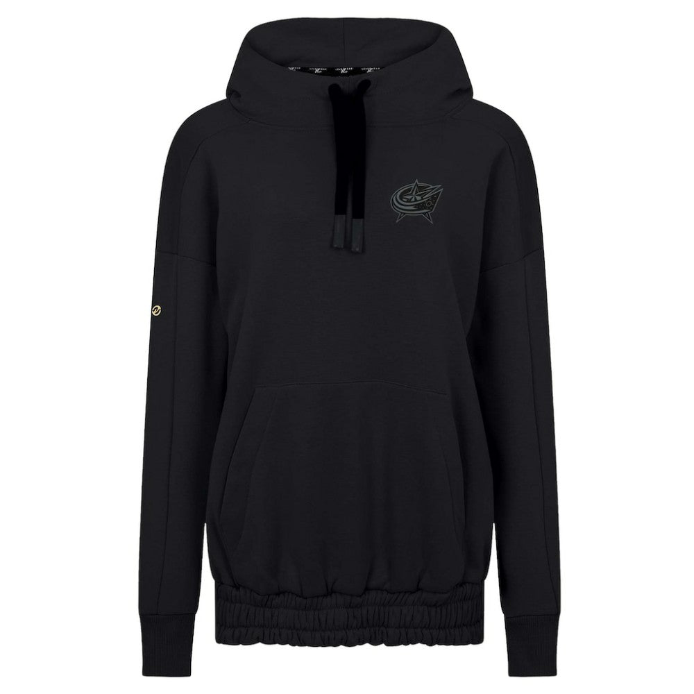 Columbus Blue Jackets Levelwear Women's Waterfall Nightfall Pullover Hoodie - Black - NHL