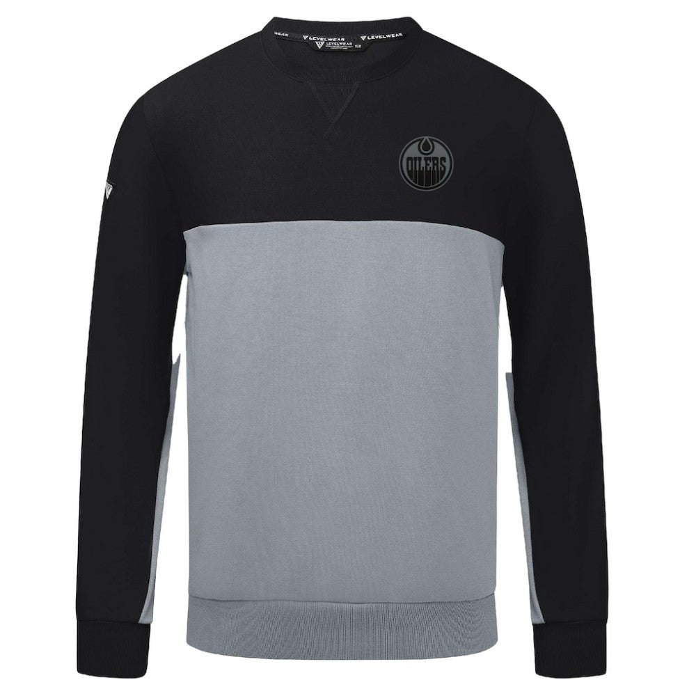 Edmonton Oilers Levelwear Legacy Nightfall Pullover Sweatshirt - Black/Gray - NHL