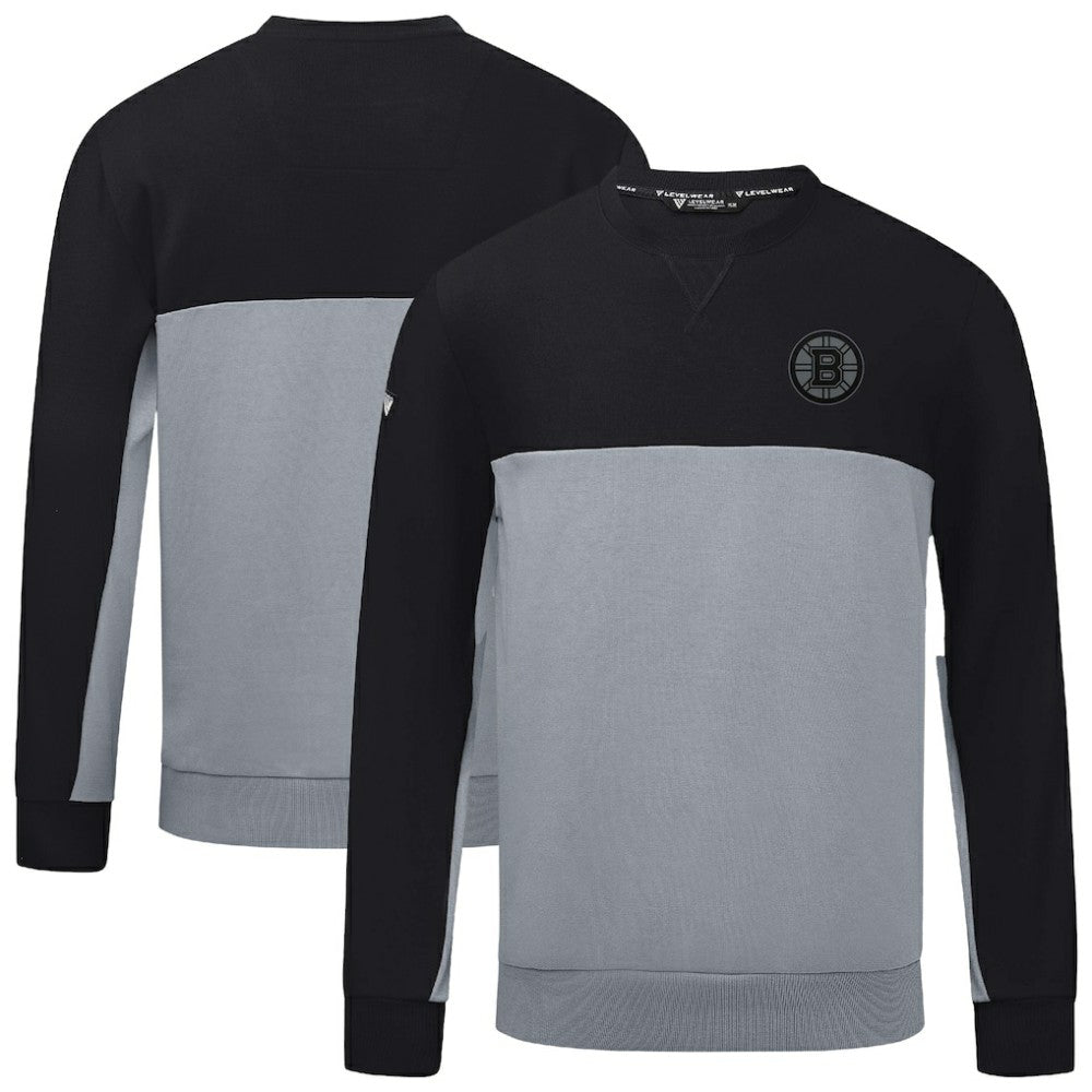 Boston Bruins Levelwear Legacy Nightfall Pullover Sweatshirt - Black/Gray - NHL