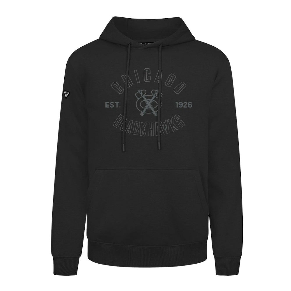 Chicago Blackhawks Levelwear Podium Abyssal Pullover Hoodie - Black - NHL