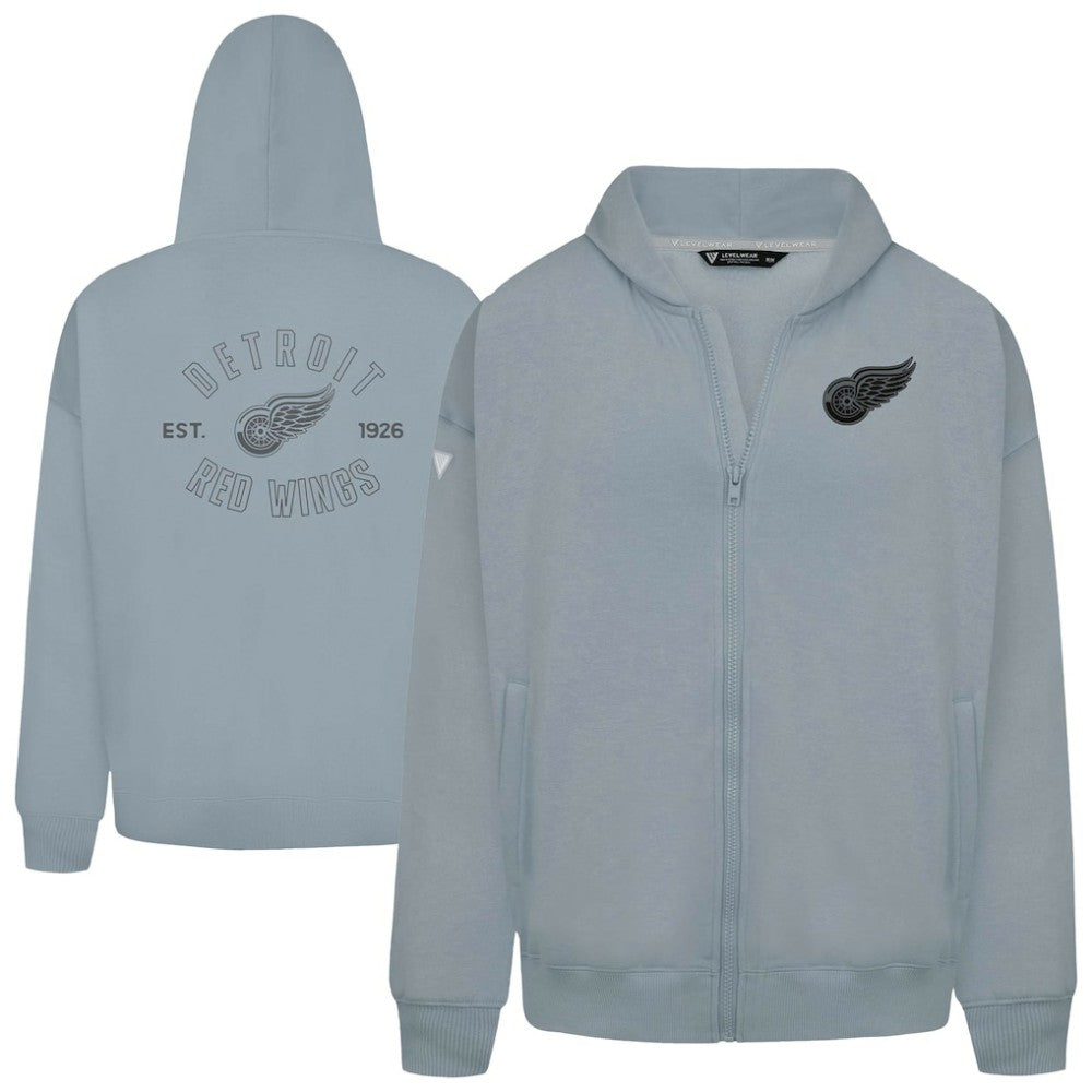 Detroit Red Wings Levelwear Uphill Abyssal Full-Zip Hoodie - Gray - NHL