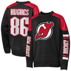 Jack Hughes New Jersey Devils Outerstuff Youth Best Defense Name & Number Crewneck Sweatshirt - Black - NHL