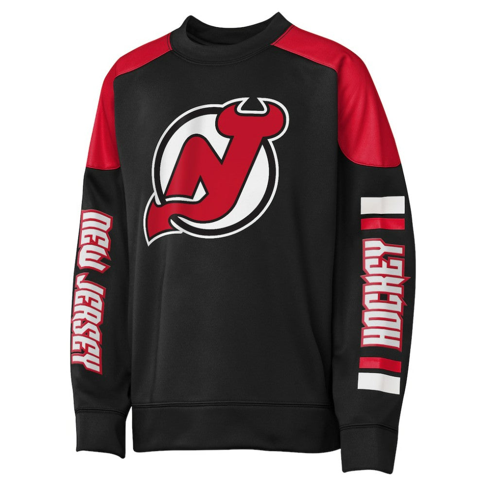 Jack Hughes New Jersey Devils Outerstuff Youth Best Defense Name & Number Crewneck Sweatshirt - Black - NHL