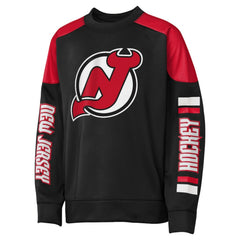 Jack Hughes New Jersey Devils Outerstuff Youth Best Defense Name & Number Crewneck Sweatshirt - Black - NHL